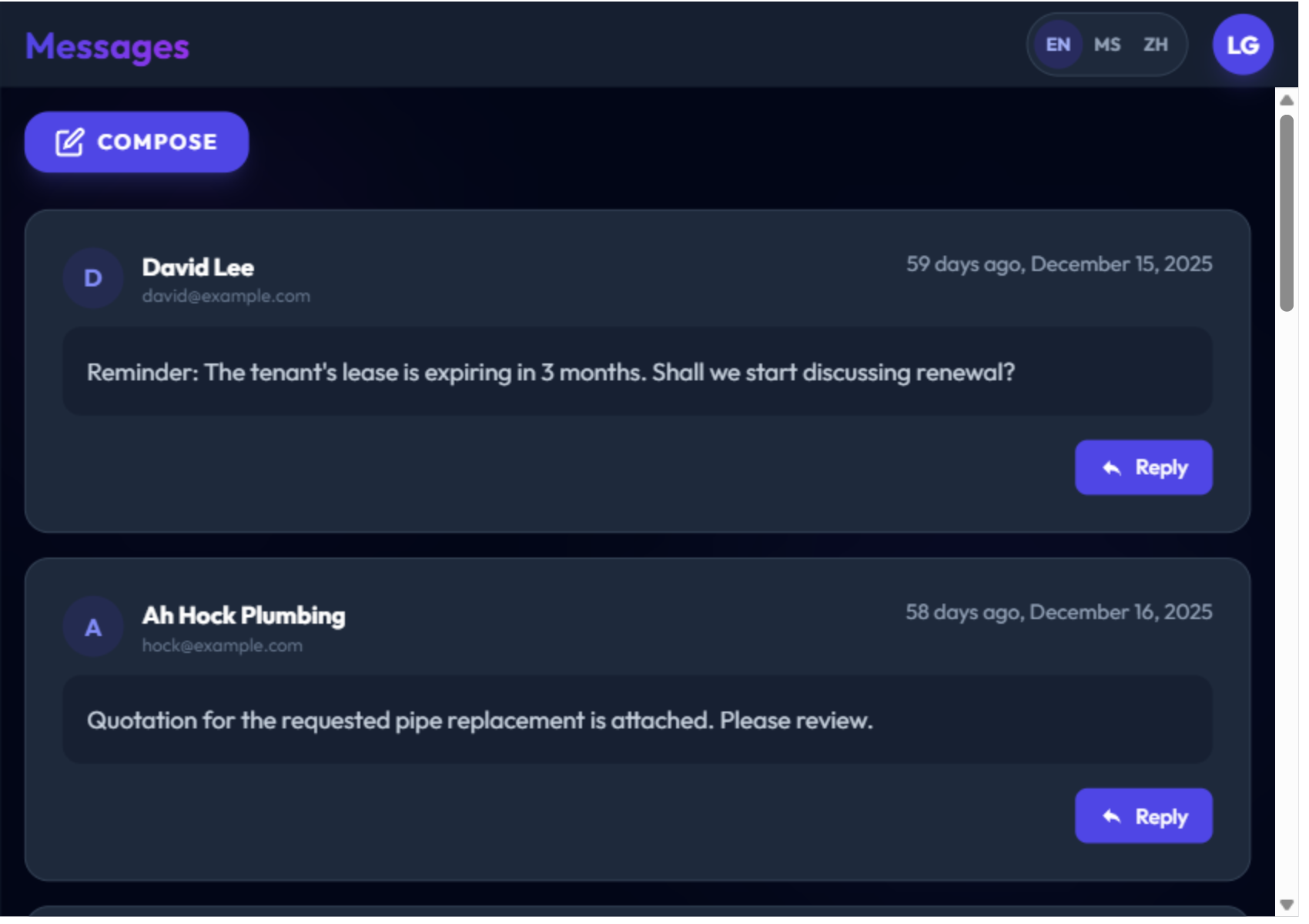 Messaging System Preview